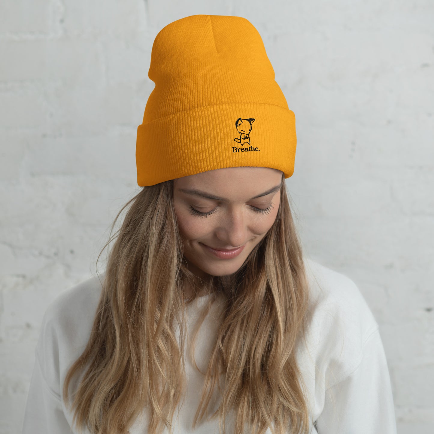 Embroidered Anxiety Awareness Beanie Light Colors